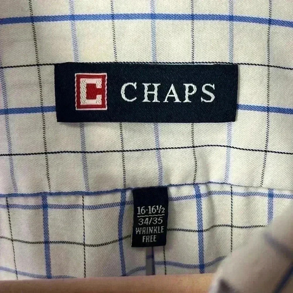 Chaps Classic Fit Twill Wrinkle Free Button Down Shirt Size Large - Picture 3 of 8
